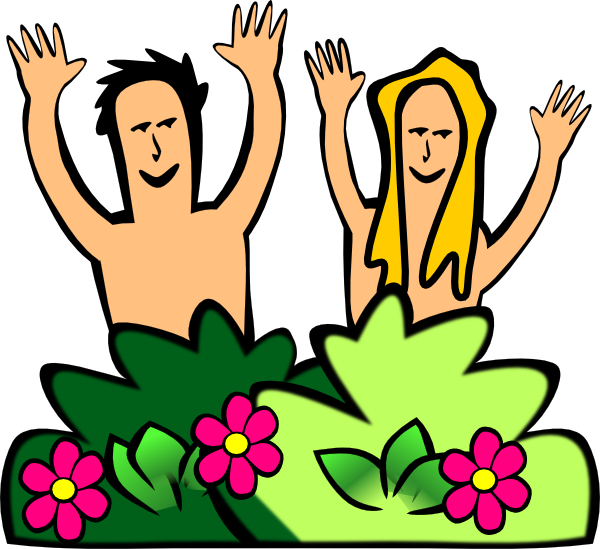 Adam &, Eve Clip Art - Adam And Eve Cartoon (600x549)