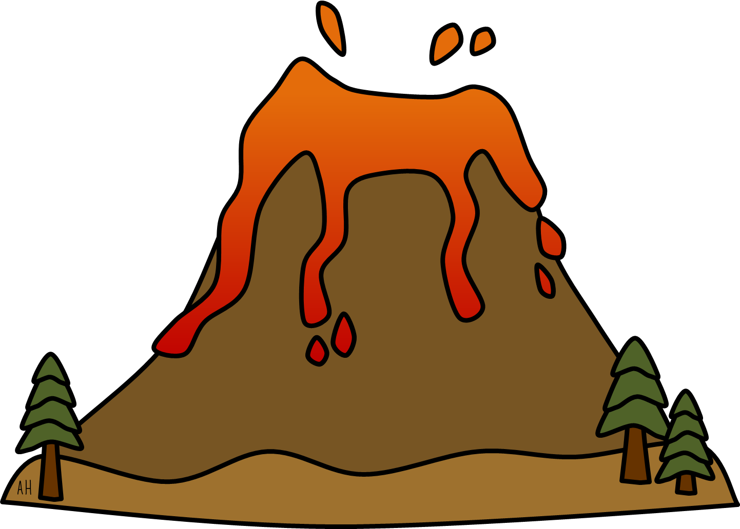 Volcano Clip Art Images Pictures - Volcano Clipart (1442x1032)