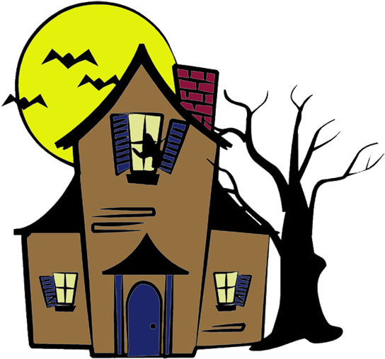Halloween - Haunted House Drawing Easy (600x512)