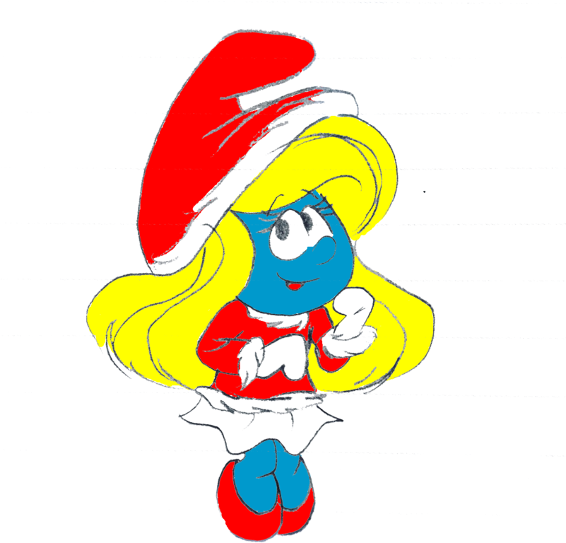 New Year Smurfette By Newportmuse - Cartoon (800x800)