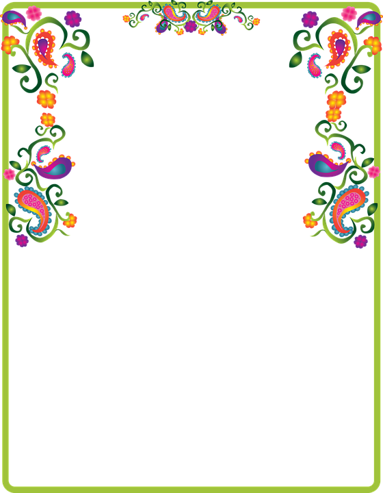 Pencil Border Cliparts 7, Buy Clip Art - Pretty Paisley Queen Duvet (560x720)