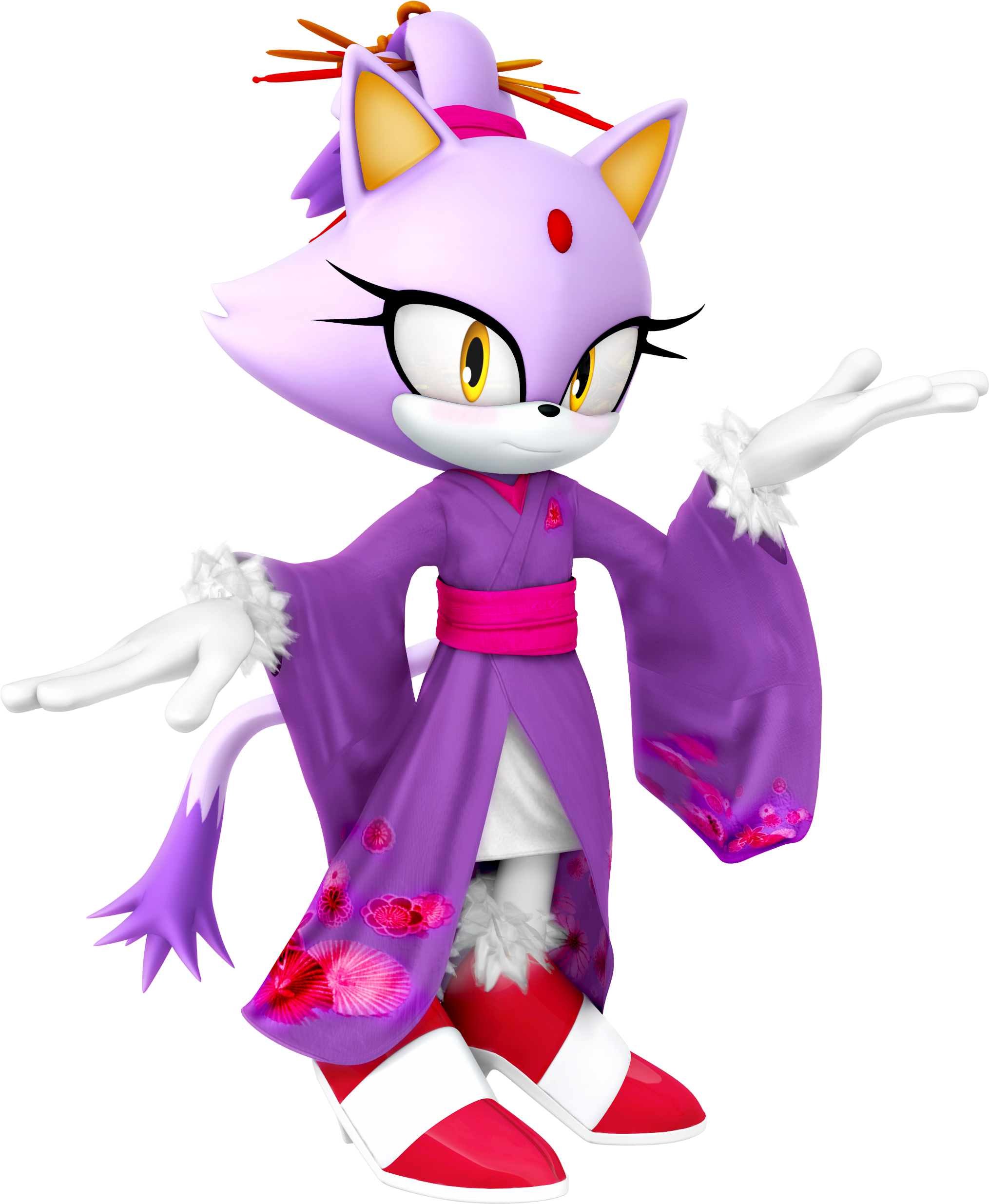 New Years Render - Blaze The Cat Render (2500x2500)