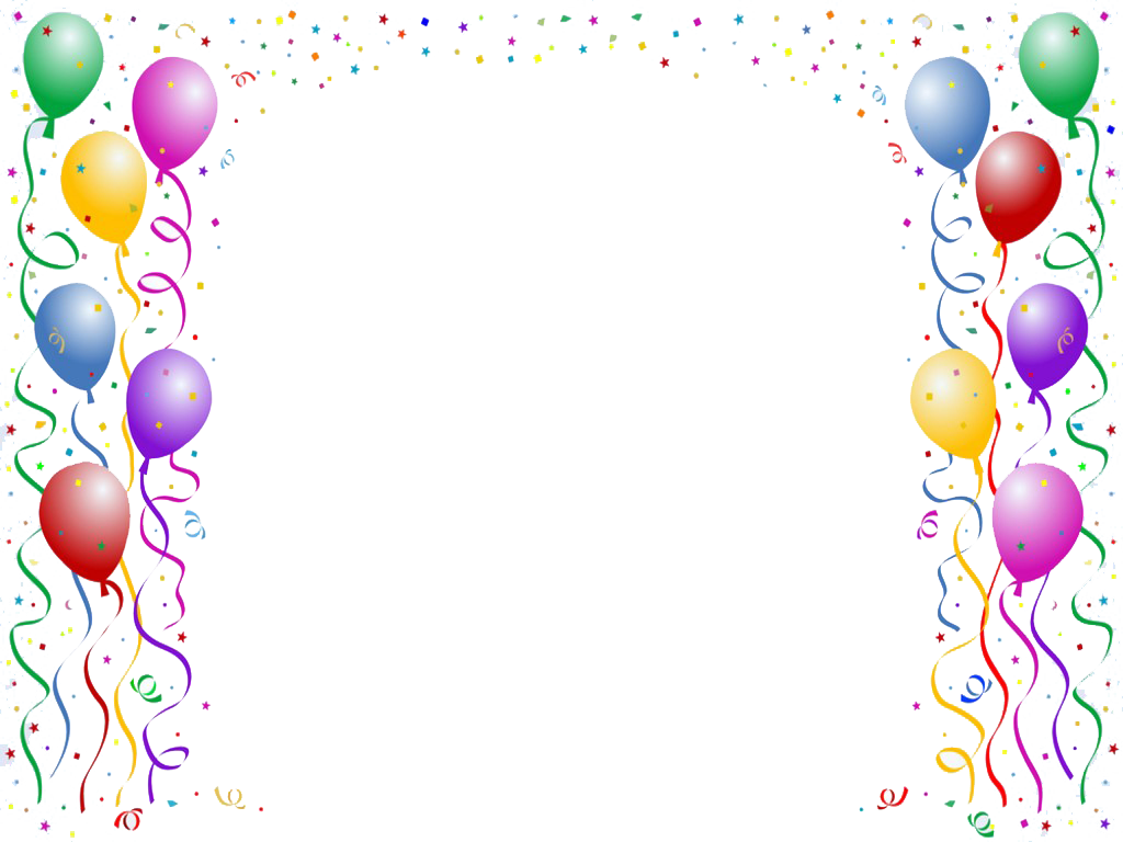 Balloon Clipart Boarder - Happy Birthday Border (1024x768)