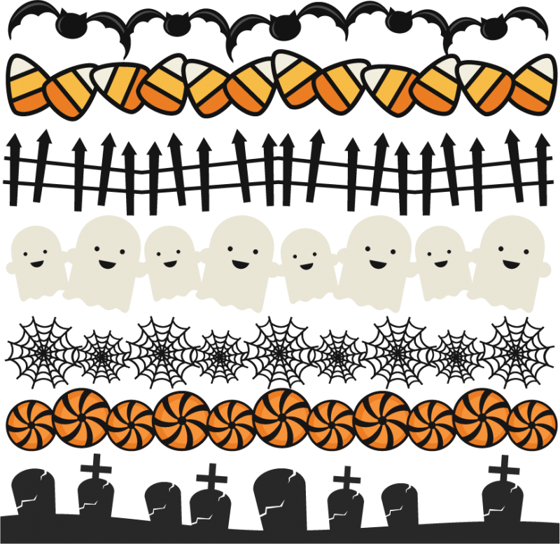 Halloween Borders Set Svg Scrapbook Title Spiderweb - Halloween Clip Art Border (800x777)