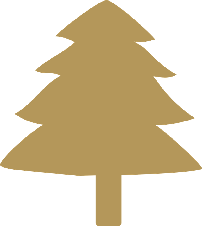 Free Pine Cliparts 23, - Gold Christmas Tree Clip Art (644x720)