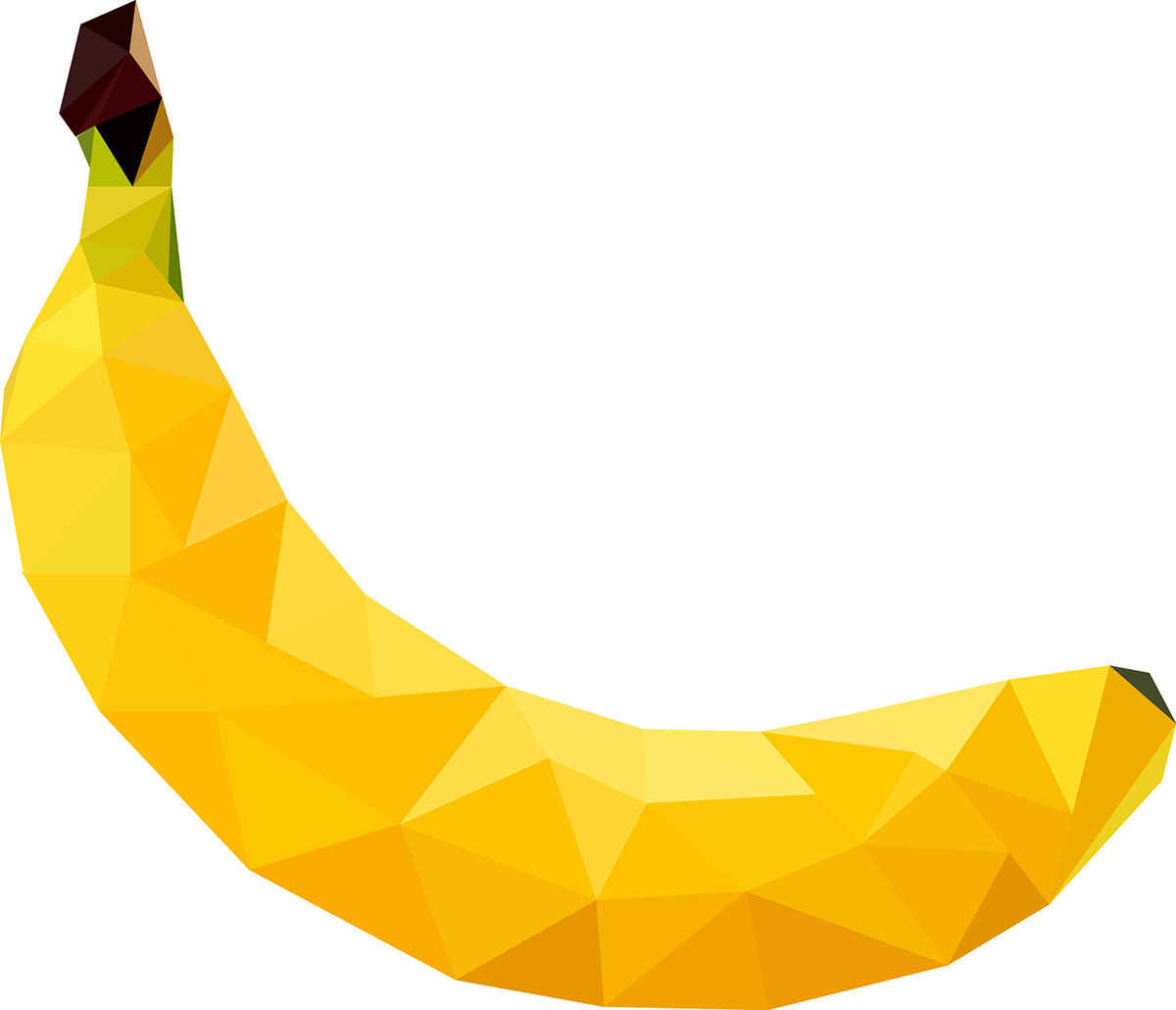 Banana Vector In The Form Of Low Poly Art - Illustration (2659x2285)