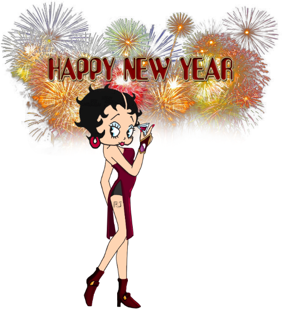 Betty Boop, Happy New Year, Bb, Happy New Years Eve - Cartoon (600x700)