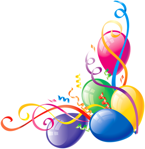 Buon Compleanno Tubes Png Materiale Grafico - Balloon Corner Png (465x477)