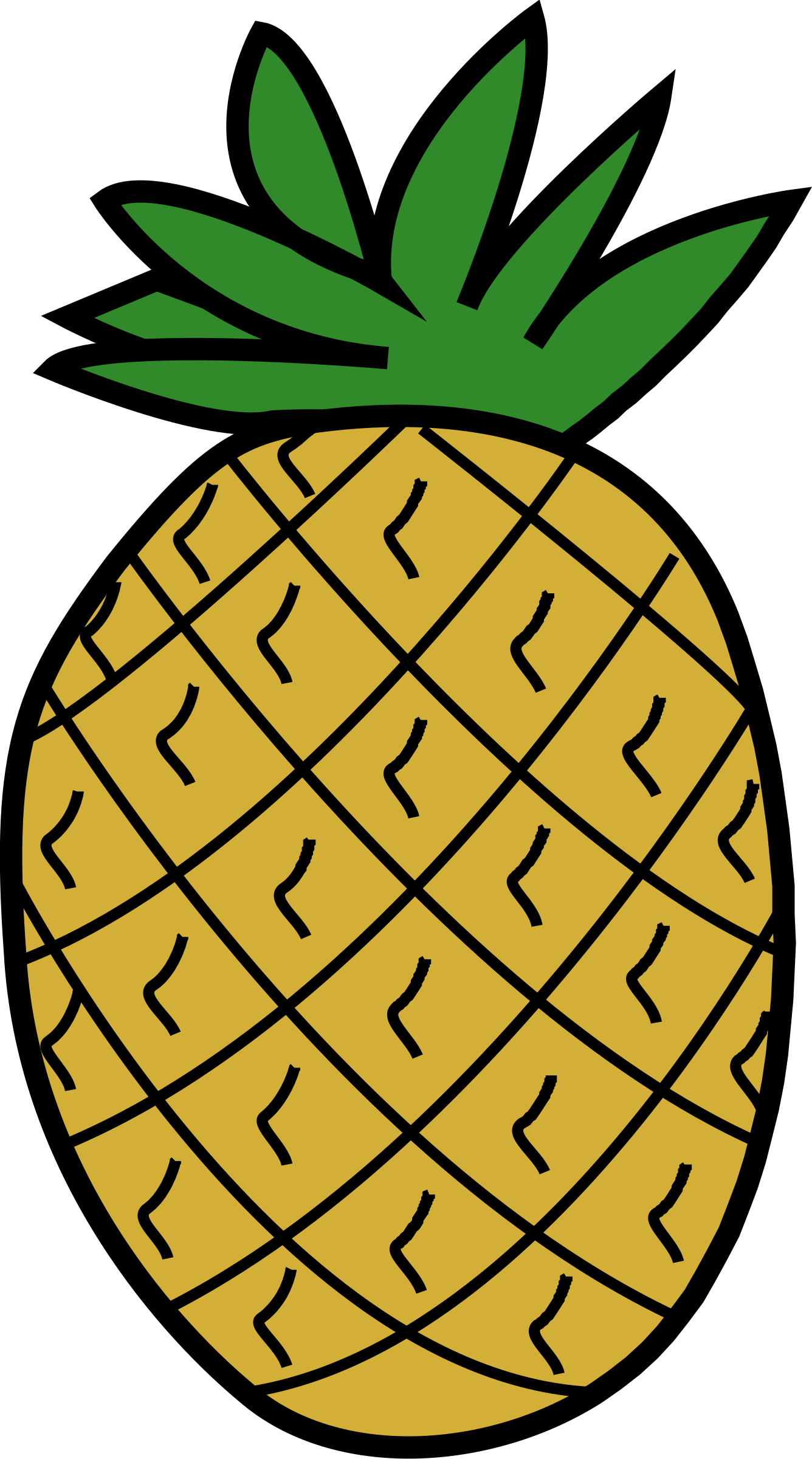 Clipart Pineapple - Clip Art Pineapple (1336x2400)