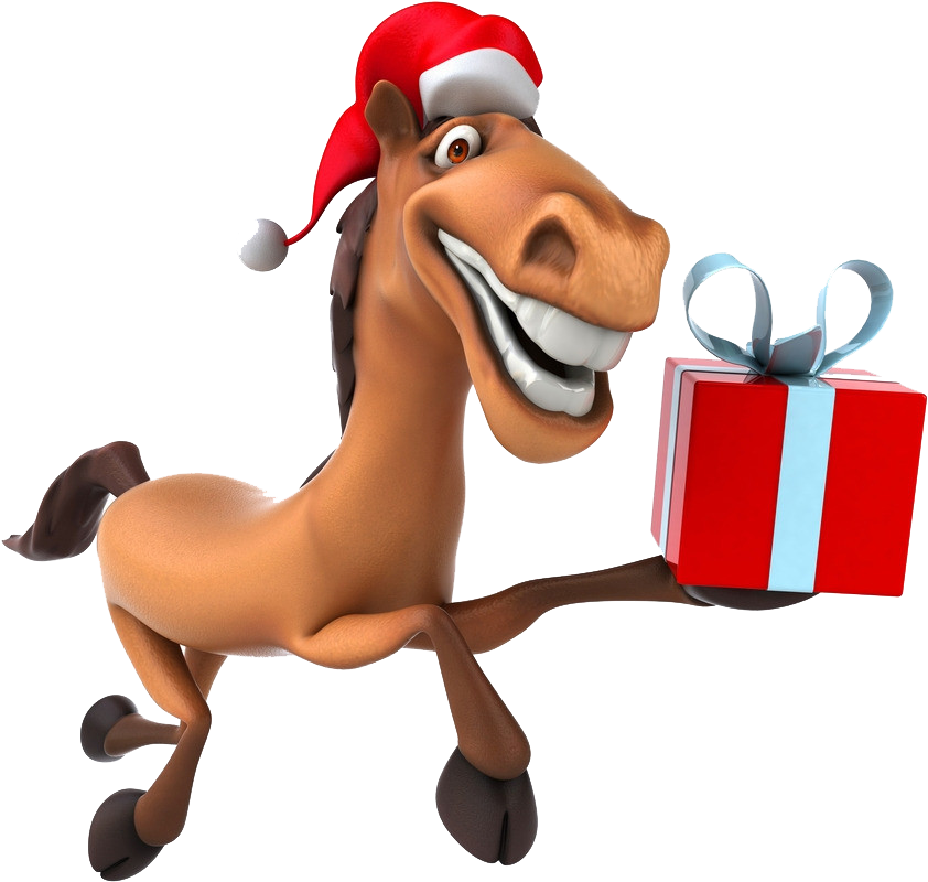 Horse New Year Santa Claus Christmas Clip Art - Horse New Year Santa Claus Christmas Clip Art (1024x980)