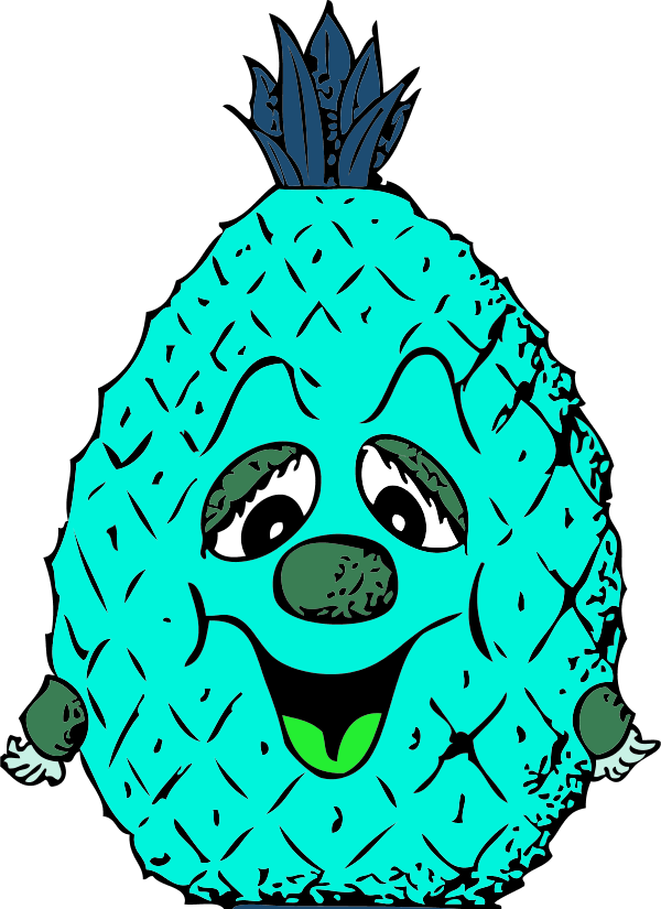 Vector Clip Art - Custom Cartoon Pineapple Shower Curtain (600x825)