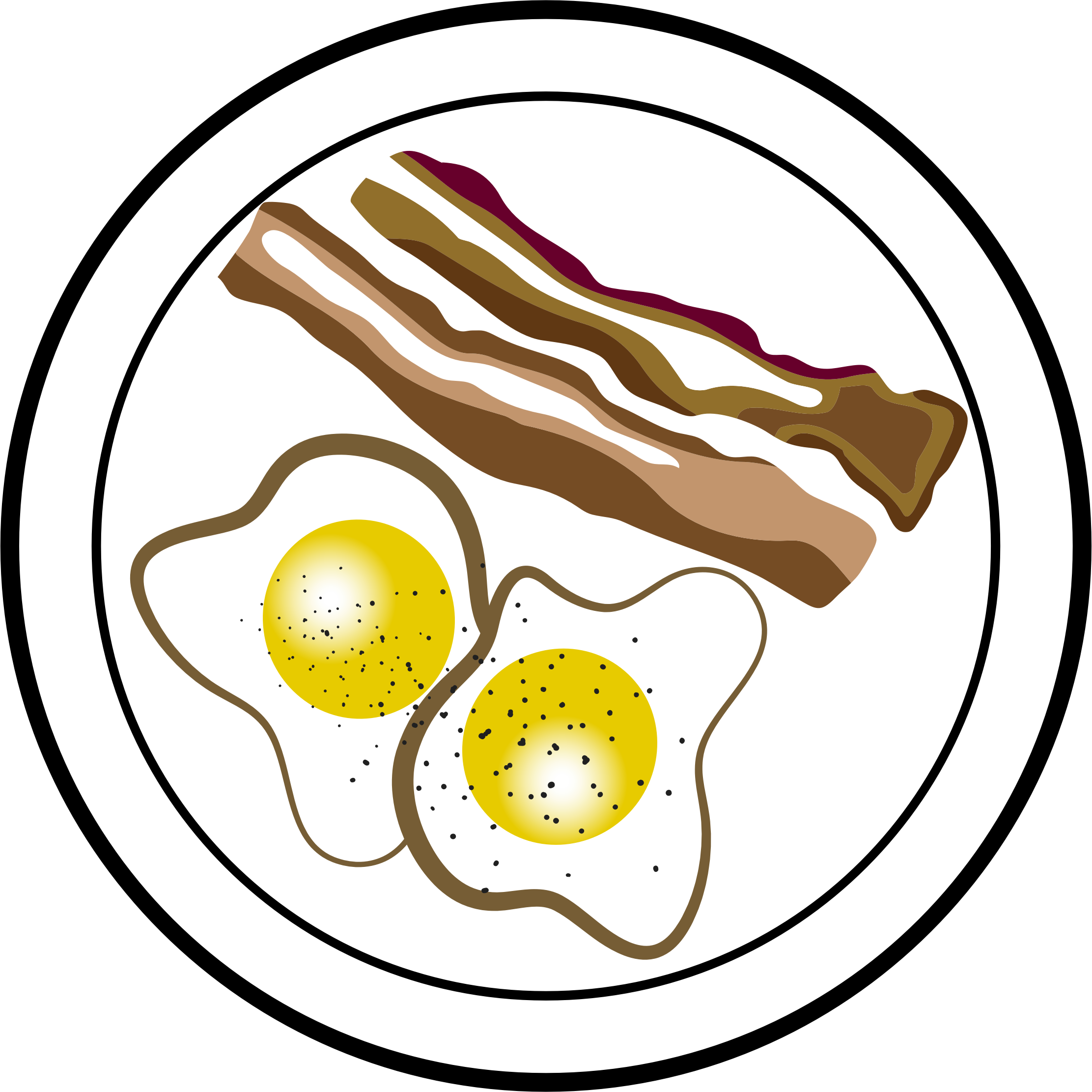 Fried Egg Clipart 22, - Eggs And Bacon Graphic (2223x2222)