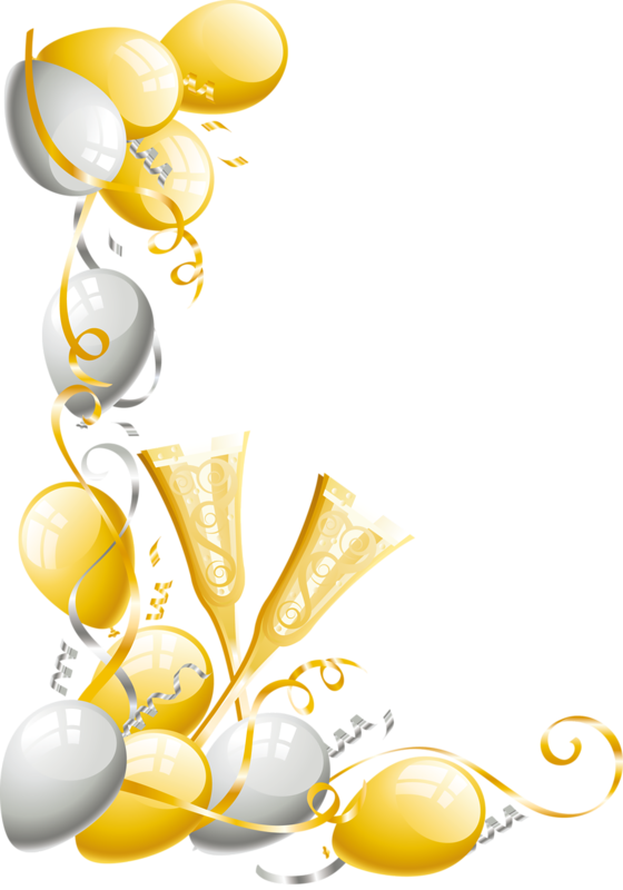 Clip Art - New Year Corner Border (560x800)