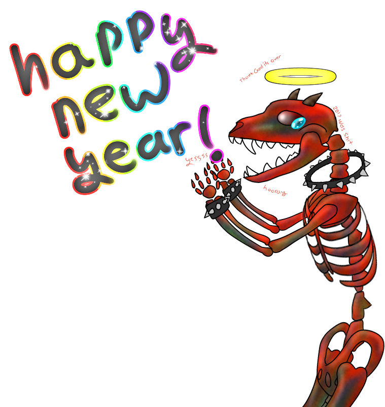 Happy New Years Nibbers By Pessimisticsharkie - Cartoon (800x800)