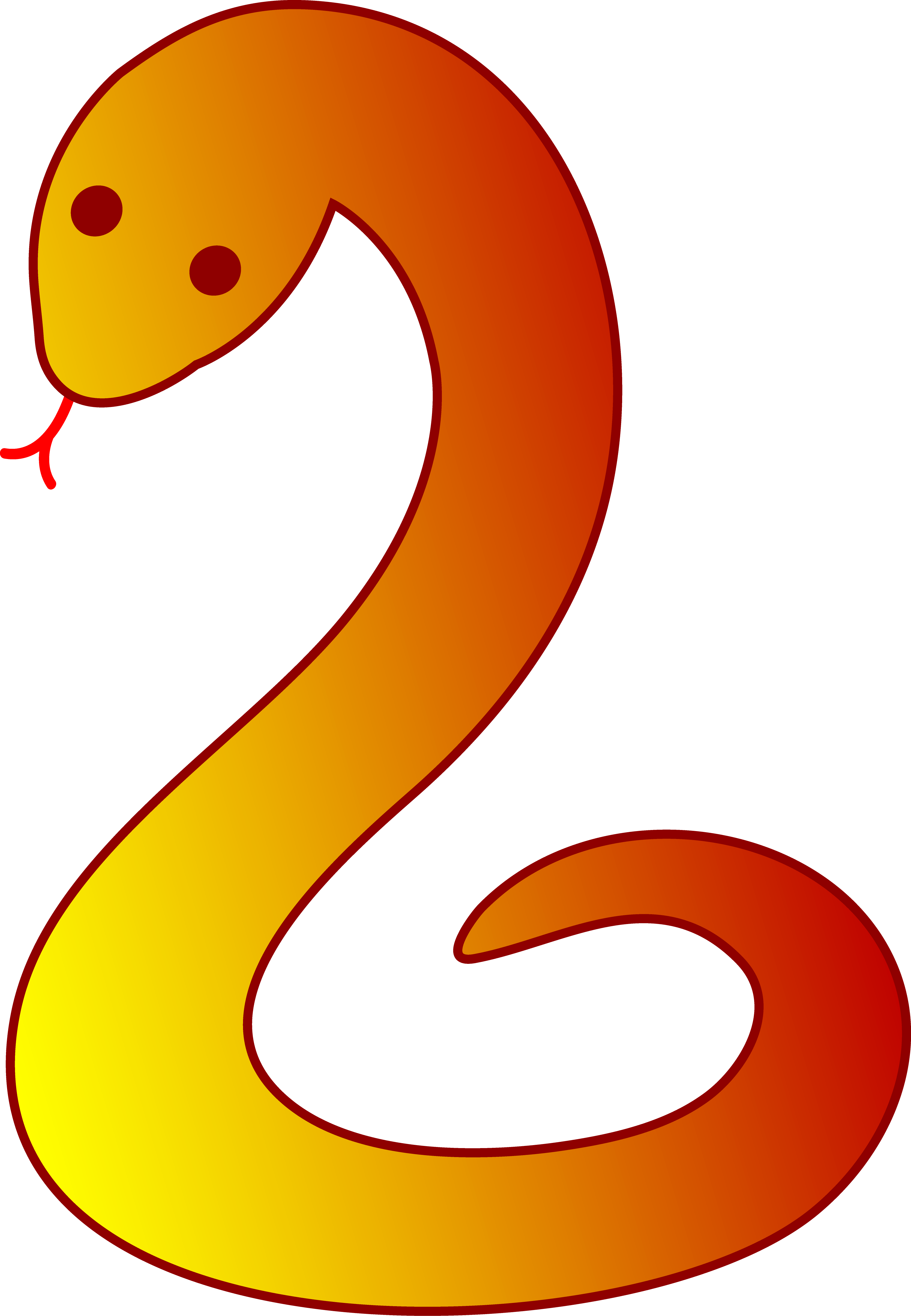 Orange Snake Cliparts - Snake Clip Art (3340x4828)