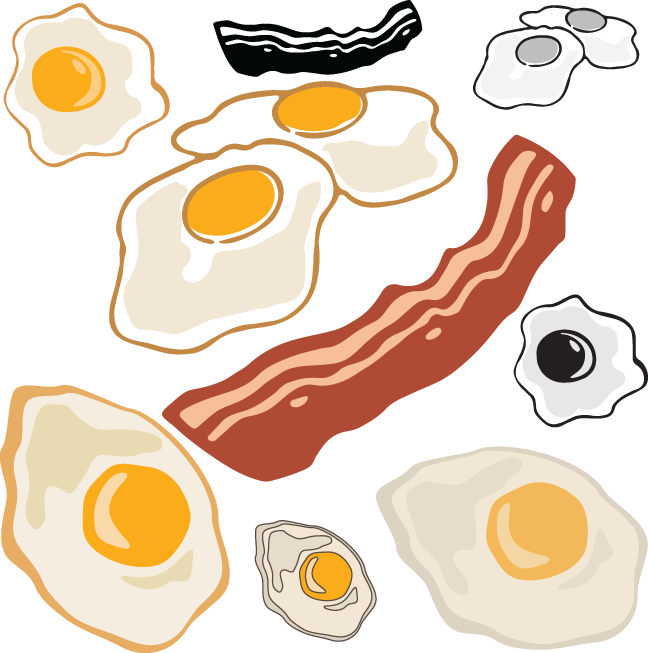 Https - //www - Oldcuts - Art/products/574 Bacon Eggs - Bacon And Eggs Clipart (648x653)