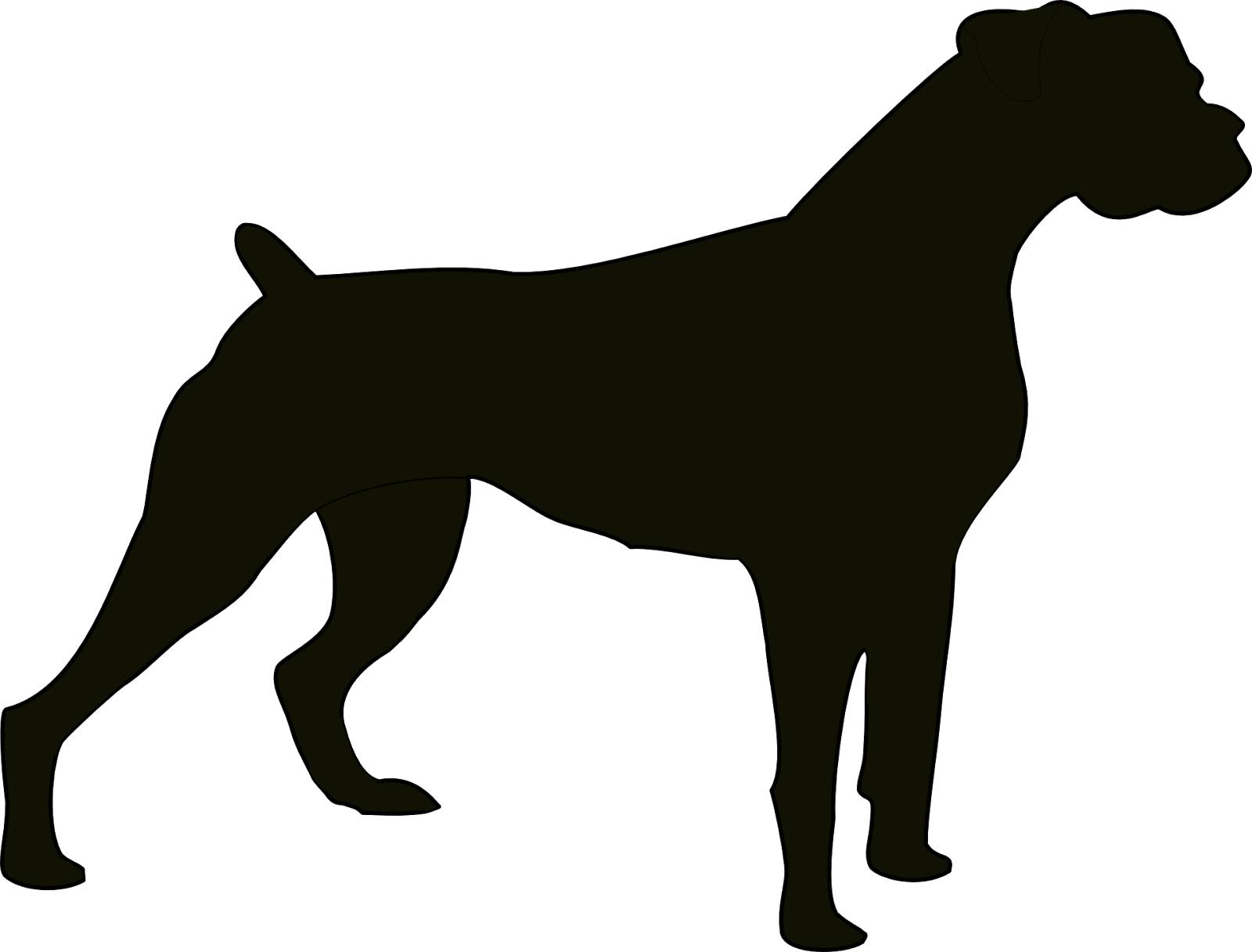 Koira Clipart-kuva - Boxer Dog Silhouette Vector (1600x1216)