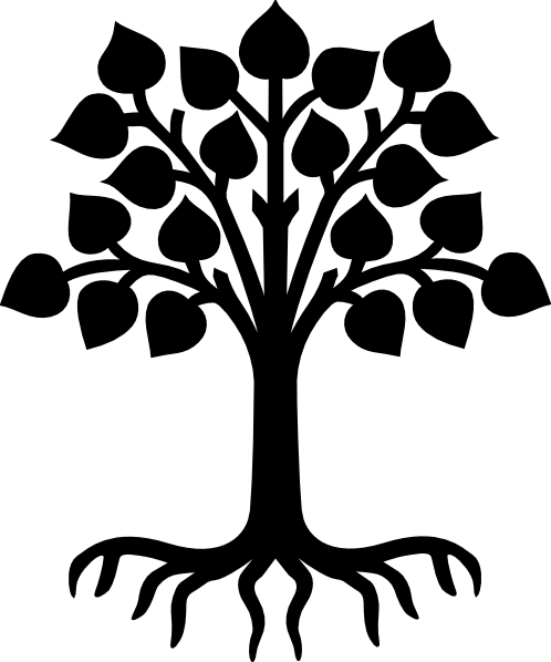 Palm Tree Silhouette - Tree With Roots Clipart Black And White (1066x1280)