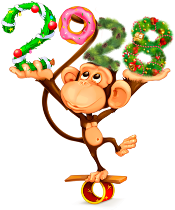 Buy New Year Monkey By Allevinatis On Graphicriver - Circus Monkey Png (361x436)