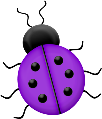 Bugs °• - ‿✿ - Purple Ladybug Clip Art (442x442)