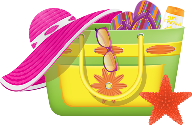 Sandy Beach Clipart Beach Item - Clip Art Beach Bag (640x416)