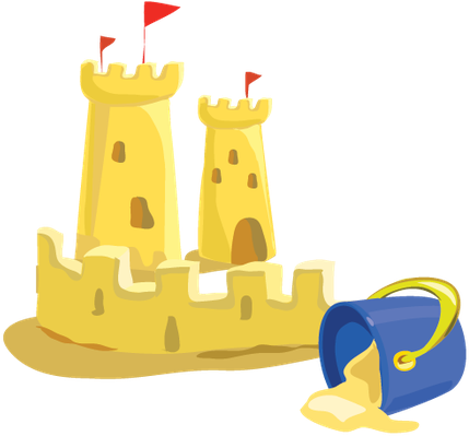 Baby Items On The Beach Clipart Arts Media Gallery - Beach Clipart Png (461x399)