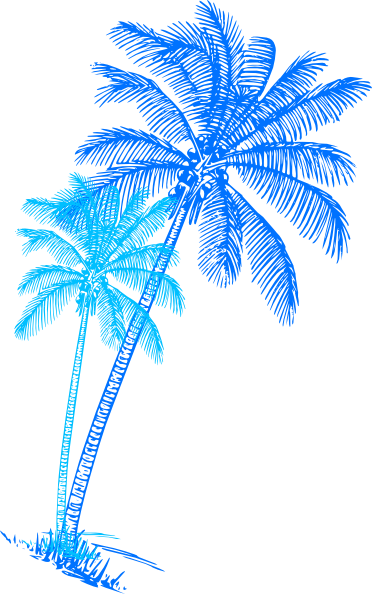 Blue Palm Tree Silhouette (372x594)