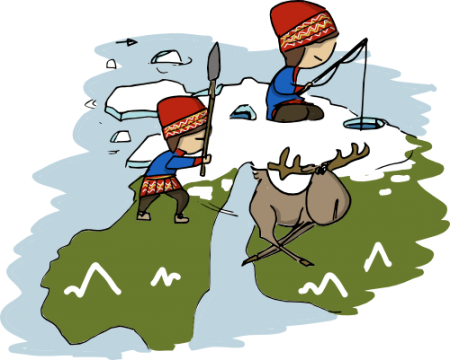 Somes Sámis Are Fishers, Other Are Hunters - Sami People (450x360)