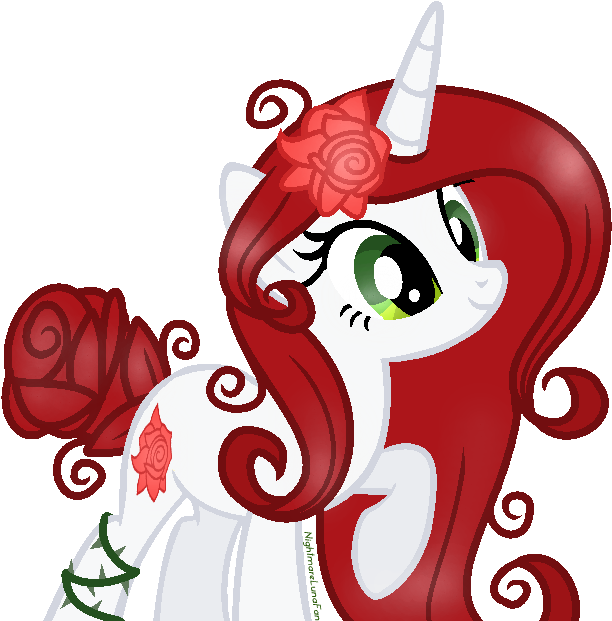 Rose Petal By Nightmarelunafan - Red And White My Little Pony (626x625)