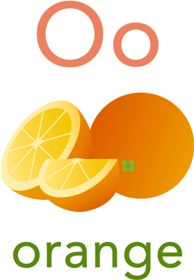 Baby Abc Flashcard - Orange Fruit Cartoon (400x600)