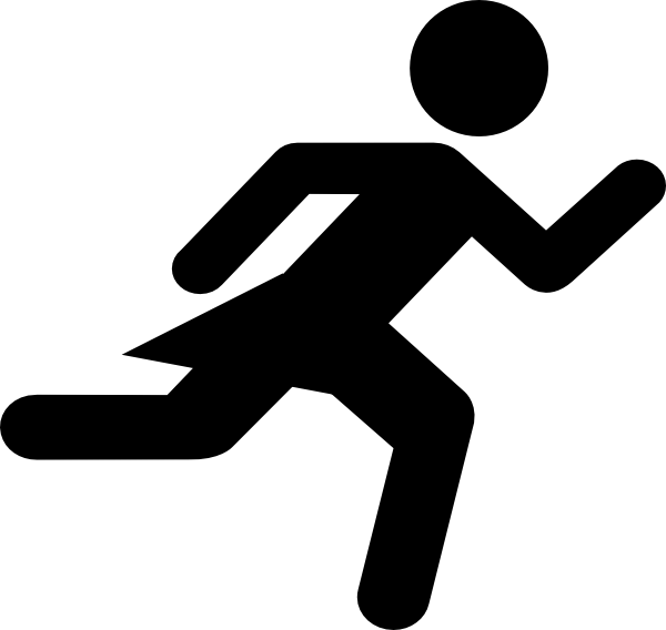 Girl Running Clip Art At Clker - Stick Figure Girl Running (600x568)