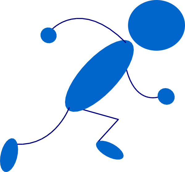 Running Blue Stick Man Clip Art At Clipart Library - À Vos Marques Prêt Partez (600x560)