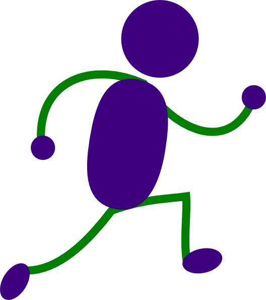 Cartoon Running Man - Running Feet Clip Art (528x595)