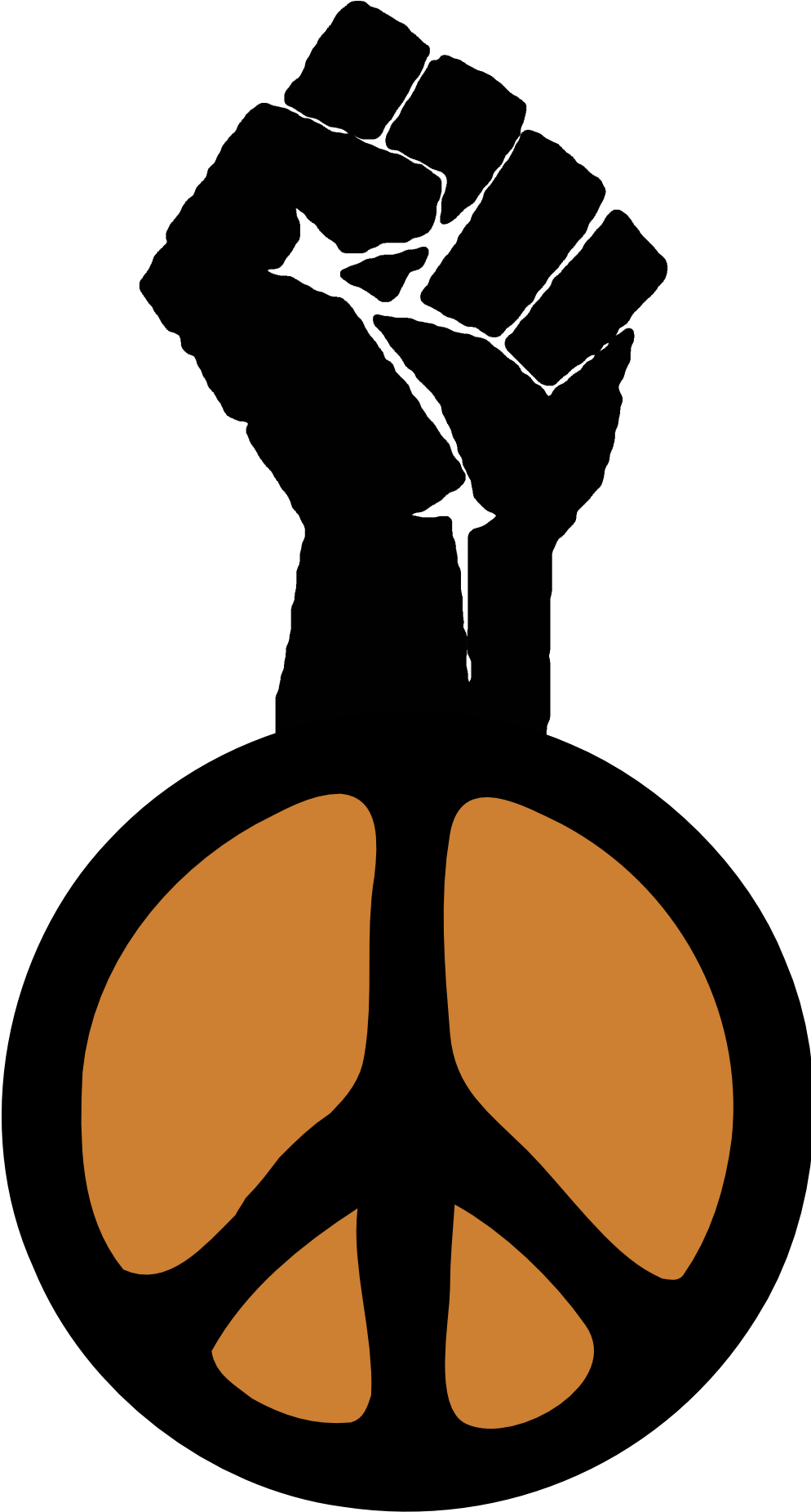 Fist Clipart Yellow - Fight For Peace Logo (999x1880)