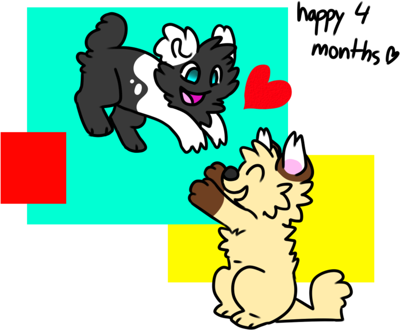 Happy 4 Months Anniversary By Choco-bit On Clipart - Happy 4 Months Anniversary (900x720)