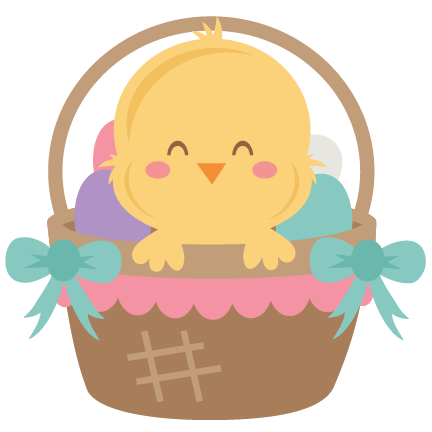 Easter Chick In Basket Svg Scrapbook Cut File Cute - Cute Easter Chick Clipart (432x432)