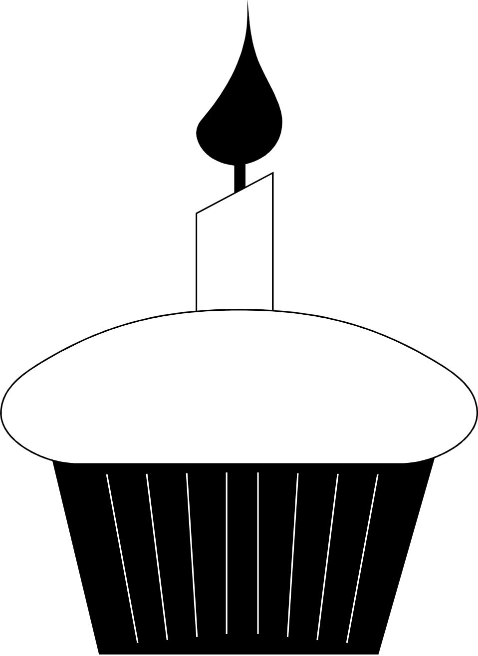 Birthday - Birthday Candle Black And White (958x1315)