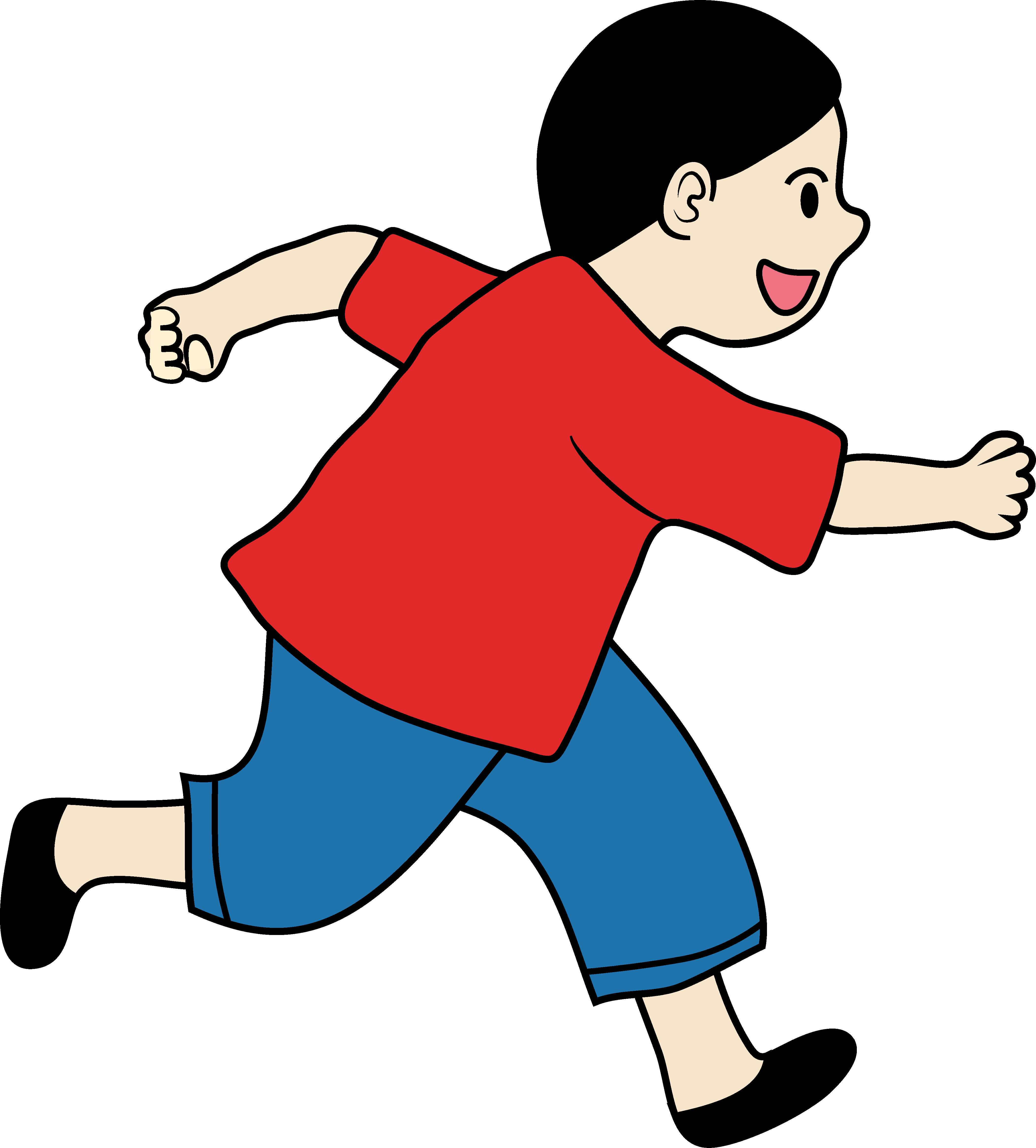 Clipart Of A Little Boy Running - Laufen, Zum Der Verrücktheit Aufzubrauchen Fotoplatte (4209x4662)