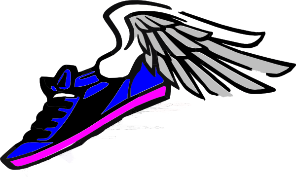 Running Shoes With Wings Clipart - Running Shoes With Wings Clipart (600x359)