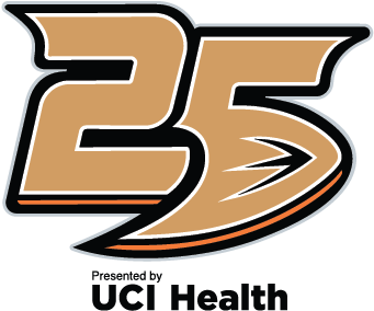 Anaheim Ducks Presented By Uci Health - Ducks 25th Anniversary Logo (360x360)