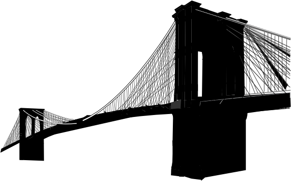 Brooklyn Bridge Only Clip Art At Clker - Brooklyn Bridge Silhouette Vector Free (600x486)