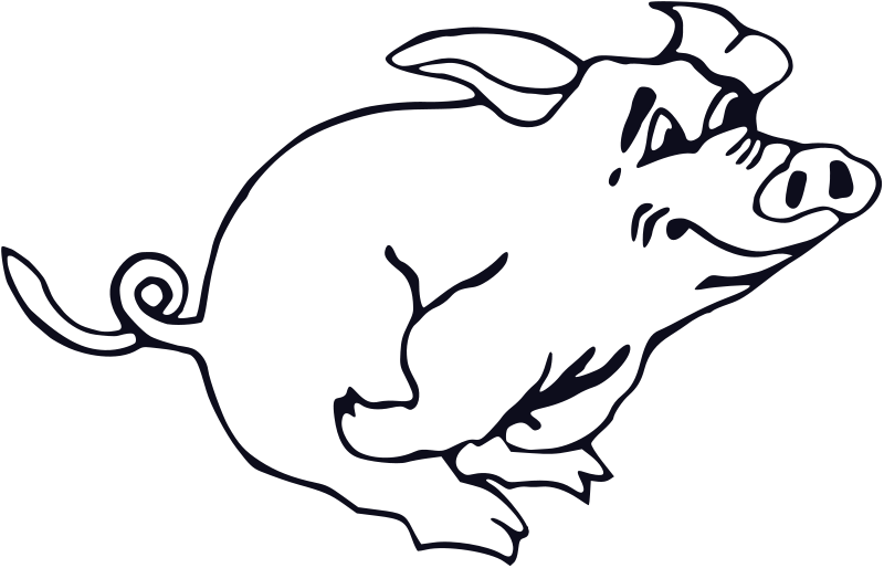 Pig Running Clip Art - Snowball Animal Farm Black And White (1167x750)