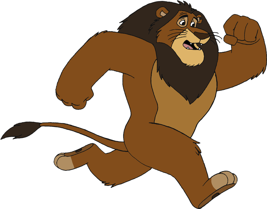 Animated - Scared Lion Clipart (906x688)