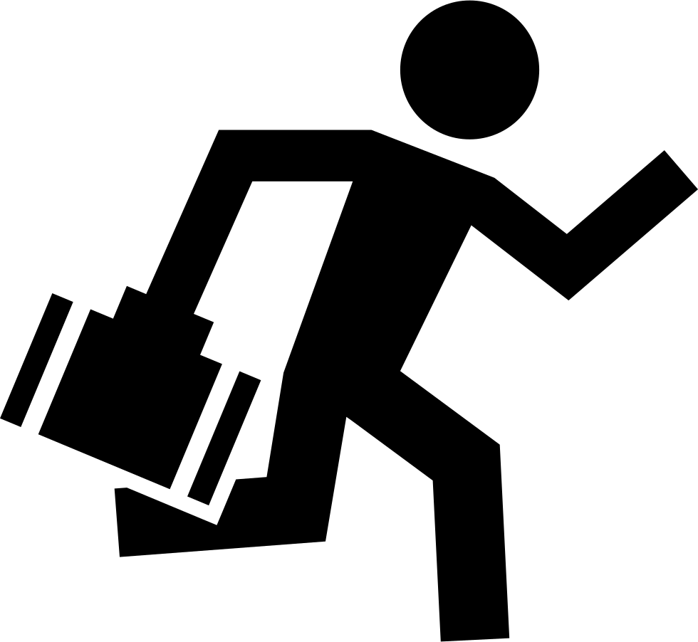 Worker Running With A Briefcase In One Hand Comments - Trabajador Icono (980x902)