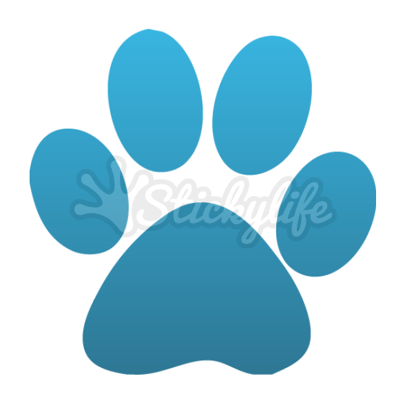 Cat Paw Print Decal - Dark Blue Paw Prints (940x587)