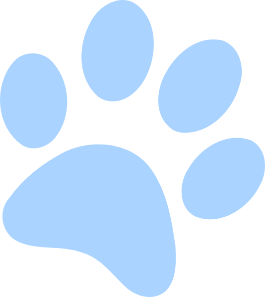 Blue Paw Print Clip Art - Paw Print With Black Background (534x600)