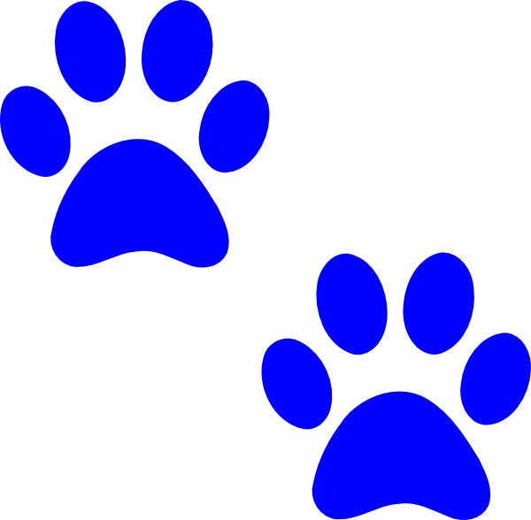 Stylist Ideas Pawprint Clipart Ble Paw Prints Clip - Blue Paw Print Clip Art (600x588)