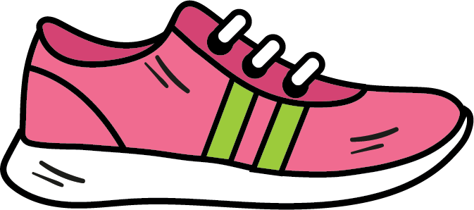 Athletic Shoe Icon, Fitness Clipart, Shoe Clipart - Pink Running Shoe Clipart (673x298)