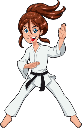 Karate Girl Clipart - Girl Martial Arts Clipart (329x514)