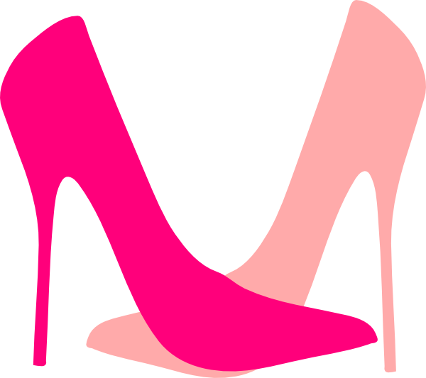 Shoe Clipart Pink Shoe - Pink High Heels Cartoon (600x533)